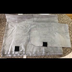 Lululemon The Towel and The (Small) Towel in grey.